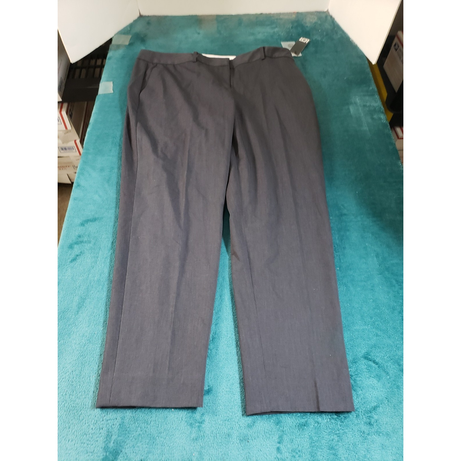 Liz Claiborne Pants Size 12 Womens Gray Charcoal Stretch Work Mid Rise Ankle Nwt